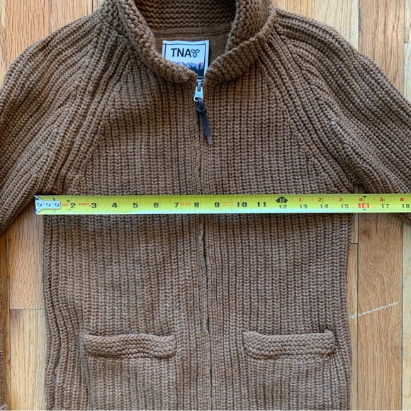 TNA 100% Lambswool Zip Up Cardigan Sweater Women’s Small - Picture 7 of 8